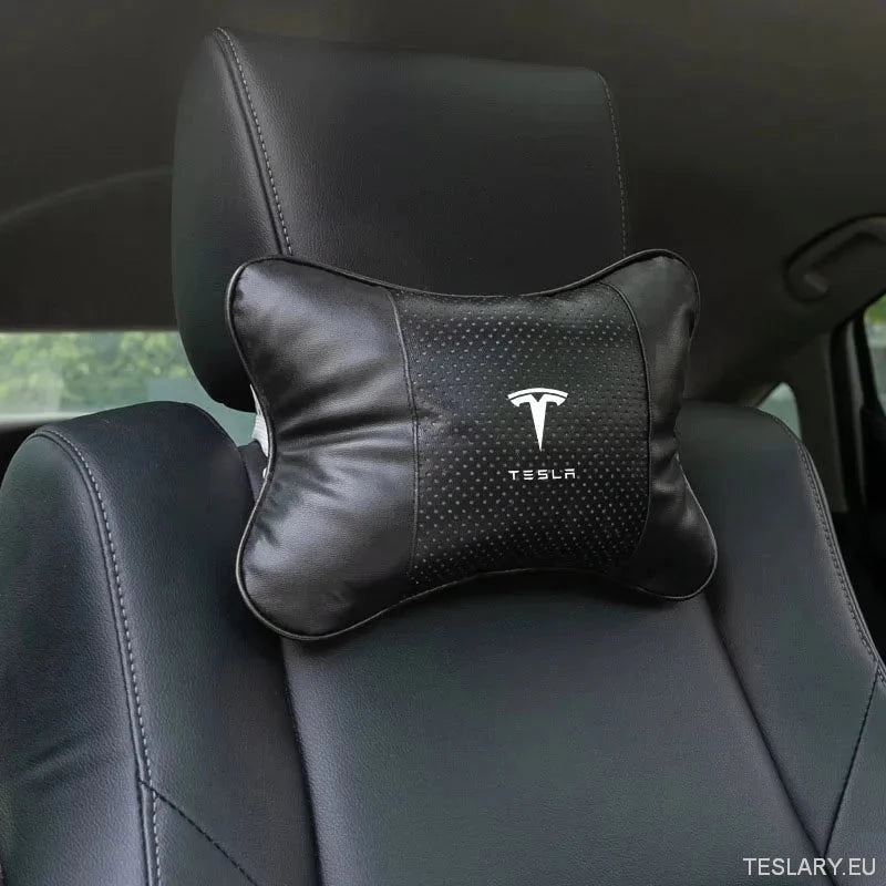 Tesla Car Seat Headrest Pillow - Premium Neck Support Cushion - TESLARY Tesla Shop Accessories Europe Nederlands Dublin Cork Ireland Deutschland Espana Alicante France Italia