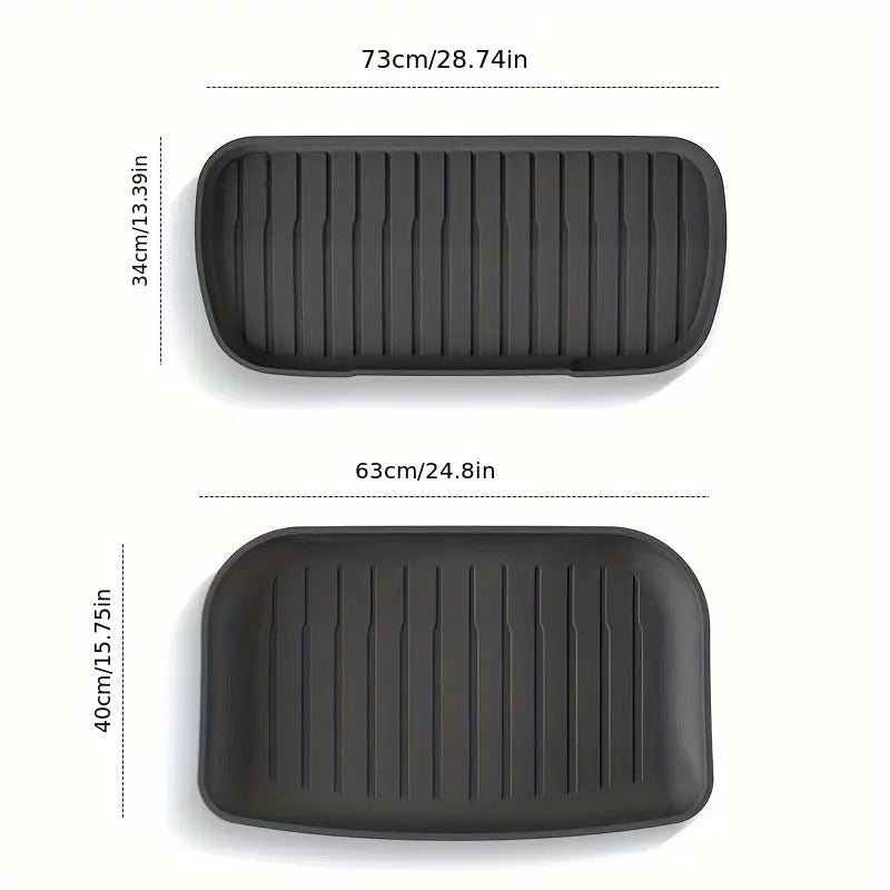 Tesla for Model Y Juniper 2025+ Front Rear Trunk Mats, Upgrade TPE Lower Storage Protection, All Weather Tray Floor Mat, Trunk Cargo Liner Protective Cover - TESLARY Tesla Shop Accessories Europe Nederlands Dublin Cork Ireland Deutschland Espana Alicante France Italia