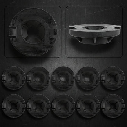 An automotive parts diagram showing a black circular component labeled 1110713-99-C, with a line drawing of a vehicle body panel indicating mounting locations marked with red circles. TESLA_111071399C_BUY_FROM_EUROPES_TESLA_ACCESSORIES_SPECIALISTS_TESLARY.EU_TESLARY.IE_TESLARY.PT_TESLARY.ES_TESLARY.NL_TESLARY.FR