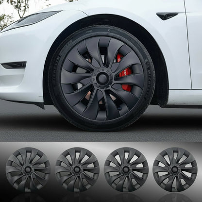 Tesla Model 3 Classic 18" UNIQUE S23 Überturbine Style Performance Hubcaps - Matte Black - TESLARY Buy Tesla Shop Accessories Europe Nederlands Dublin Cork Ireland Deutschland Espana Iceland Finland France Italia