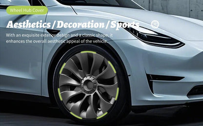 Tesla Model 3 Classic 18" UNIQUE S23 Überturbine Style Performance Hubcaps - Matte Black - TESLARY Buy Tesla Shop Accessories Europe Nederlands Dublin Cork Ireland Deutschland Espana Iceland Finland France Italia