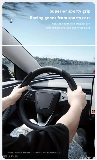 Tesla Model 3 Highland Steering Wheel Cover - Tesla Shop Europe - TESLARY.IE Ireland - France boutique- Deutschland Geschäft- España comercio - Nederland winkel- TESLARY.IE