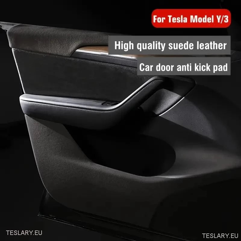Tesla Model 3 / Y Anti Kick Protective Suede Door Panel Covers - TESLARY Tesla Shop Accessories Europe Nederlands Dublin Cork Ireland Deutschland Espana Alicante France Italia