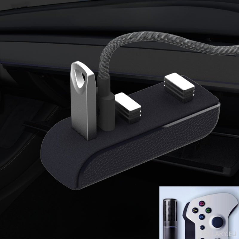 Tesla Model 3 / Y Glove Box USB Hub & Docking Station ( LEFT HAND DRIVE ONLY ) - TESLARY Tesla Shop Accessories Europe Nederlands Ireland Deutschland Espana Alicante France Italia