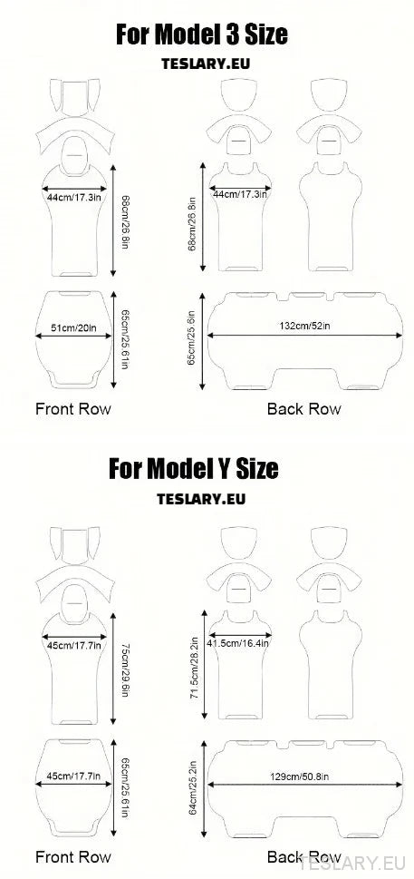 Tesla Model 3/Y Nappa PU Leather Fitted Seat Protective Covers