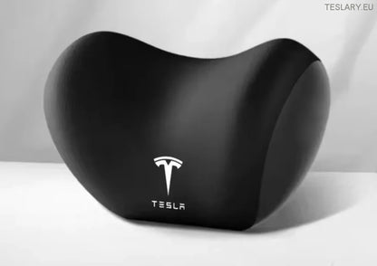 Tesla Model 3 Y S x Neck Pillow & Lumbar Support -pute med logo (svart)