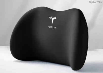 Tesla Model 3 Y S x Neck Pillow & Lumbar Support -pute med logo (svart)