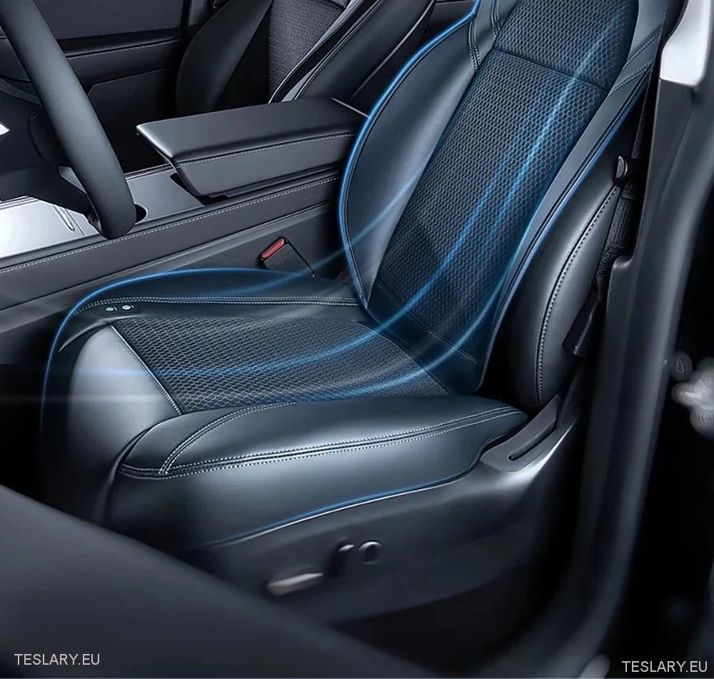 Tesla Model 3 / Y Ventilated Seat Cover(s) in Black or White PU Leather ( 1 Piece ) - TESLARY Tesla Shop Accessories Europe Nederlands Dublin Cork Ireland Deutschland Espana Alicante France Italia