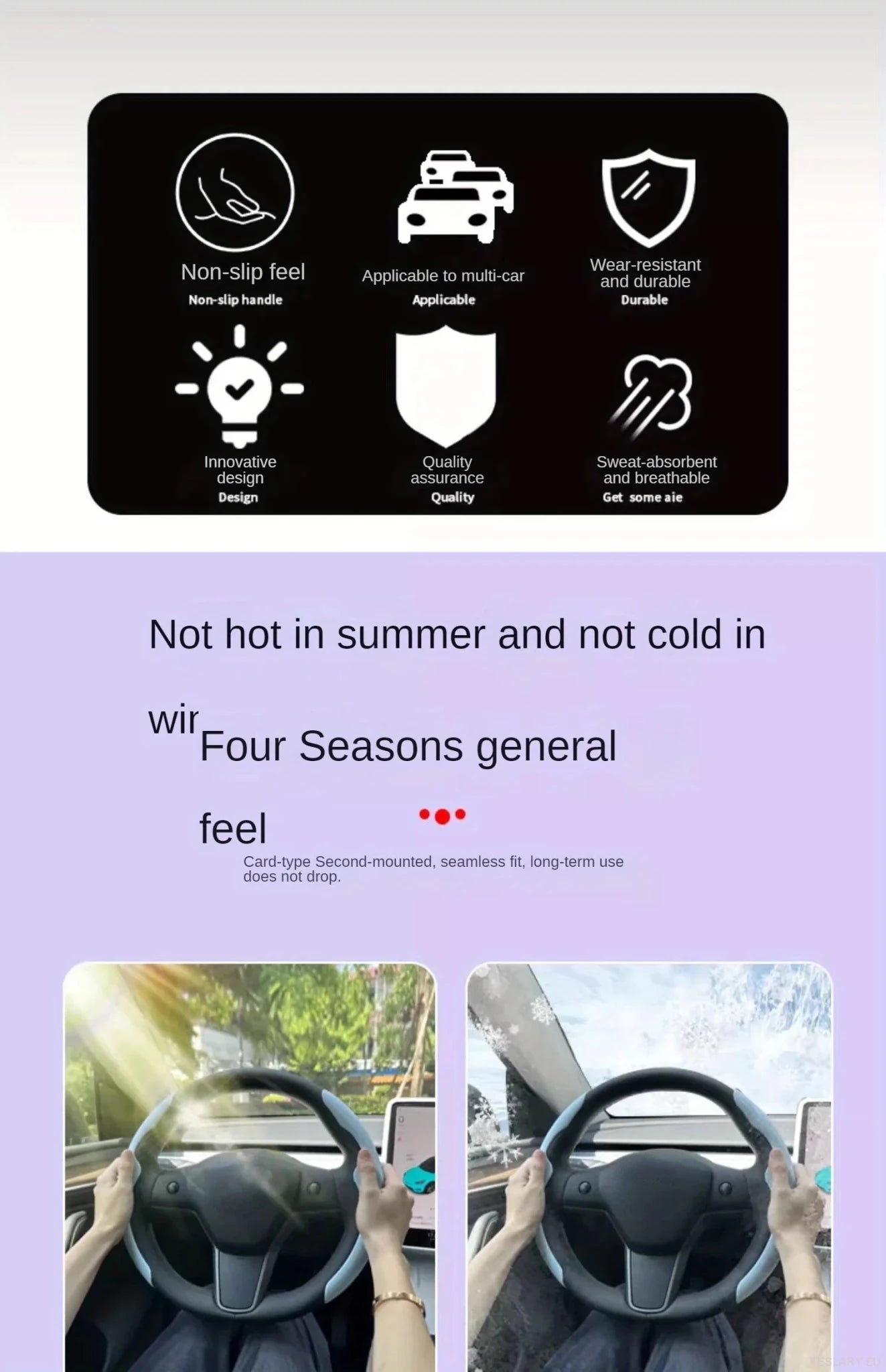 Tesla Model 3 / YUltra - Thin Steering Wheel Cover - TESLARY Tesla Shop Accessories Europe Nederlands Dublin Cork Ireland Deutschland Espana Alicante France Italia