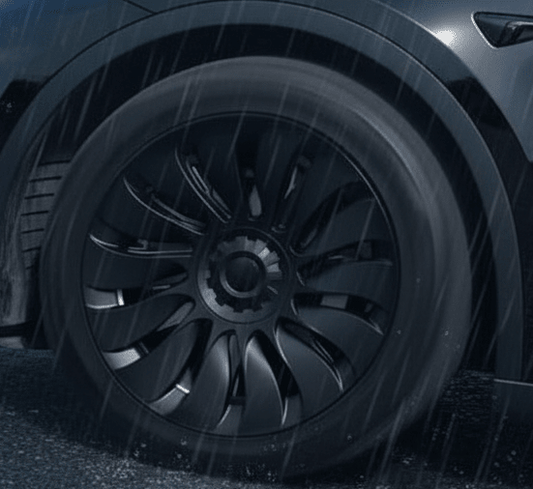 TESLA MODEL Y 19" FULL COVERAGE UBERTINE STYLE HUBCAPS - GUN METAL GREY - TESLARY Tesla Shop Accessories Europe Nederlands Dublin Cork Ireland Deutschland Espana Alicante France Italia