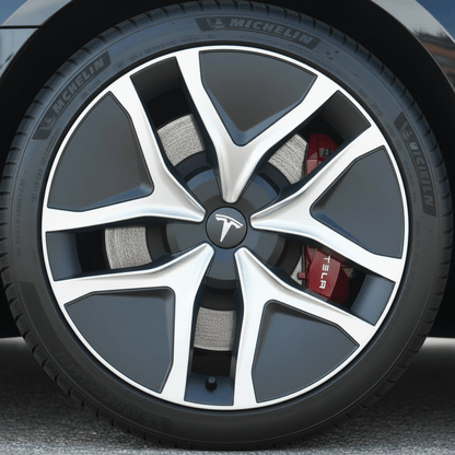 Tesla Model Y+ Juniper Spider Style Black & Silver 19" Wheel Covers - TESLARY Tesla Shop Accessories Europe Nederlands Dublin Cork Ireland Deutschland Espana Alicante France Italia