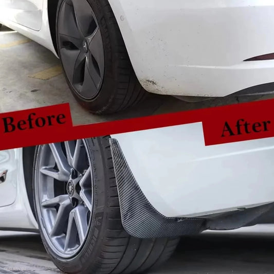 Tesla Model Y Mud Flaps/Splash Guards TPU/Svart karbon eller hvit