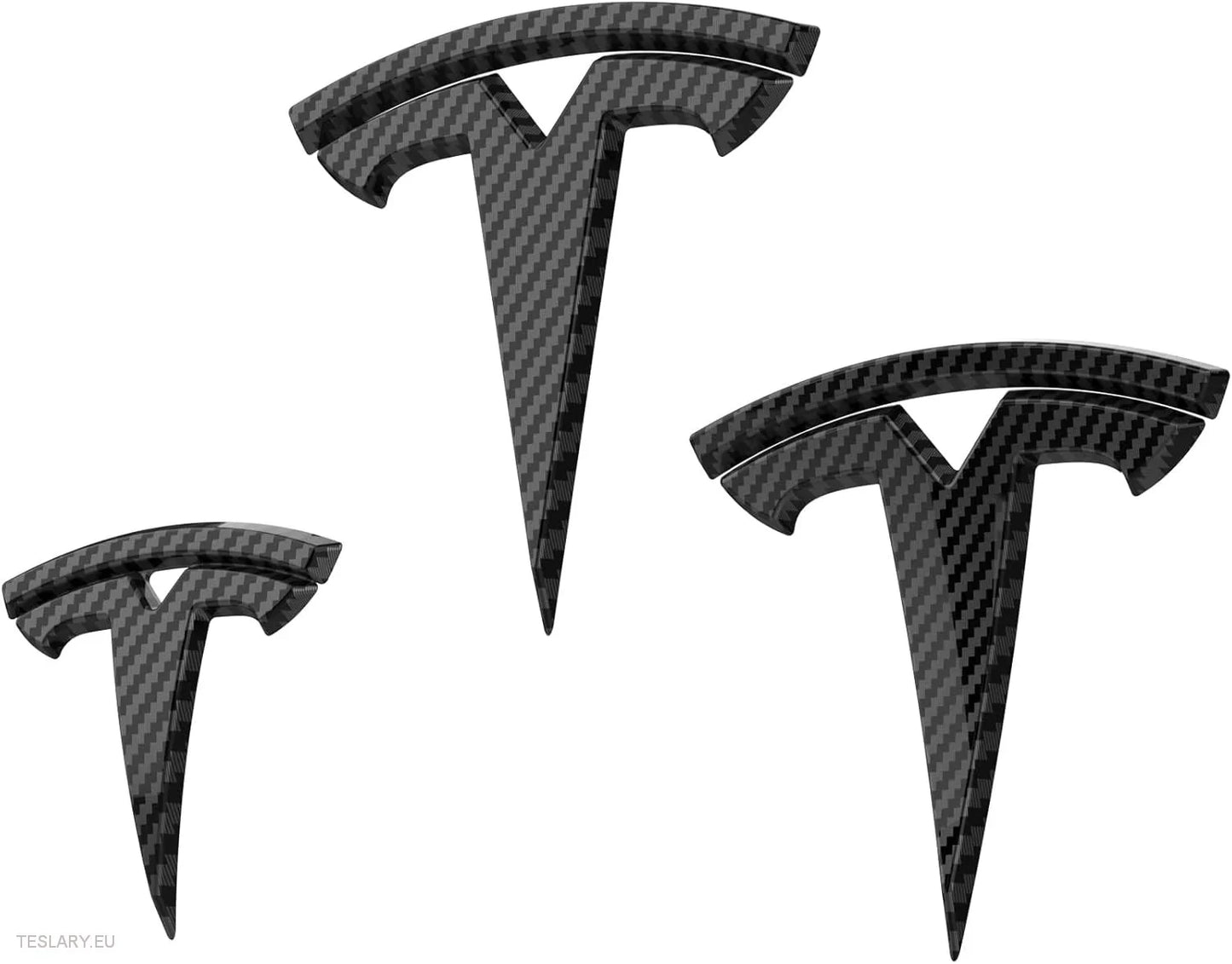 Tesla Model Y Front, bak- og rattlogo -sett