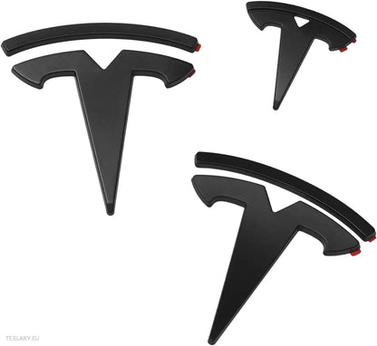 Tesla Model Y Front, bak- og rattlogo -sett