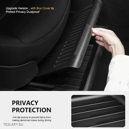 Tesla Model y Undersateat Tray Organizer With Privacy Lid