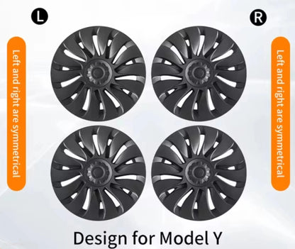 Tesla Model Y 19" Fulldekkende Storm-hjulkapsler - Gun Metal Grey
