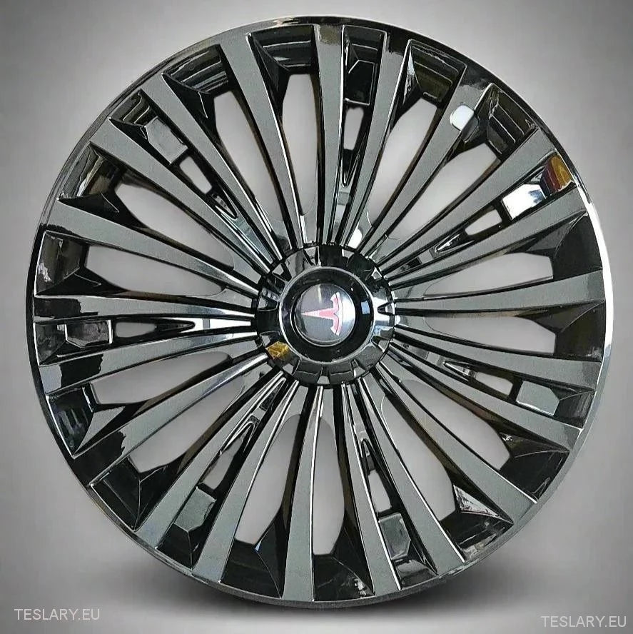Tesla Model Y 19" Heldekkende Cyclone-hjulkapsler - blank svart