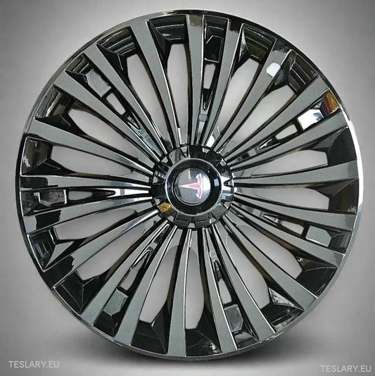 Tesla Model Y 19" Heldekkende Cyclone-hjulkapsler - blank svart