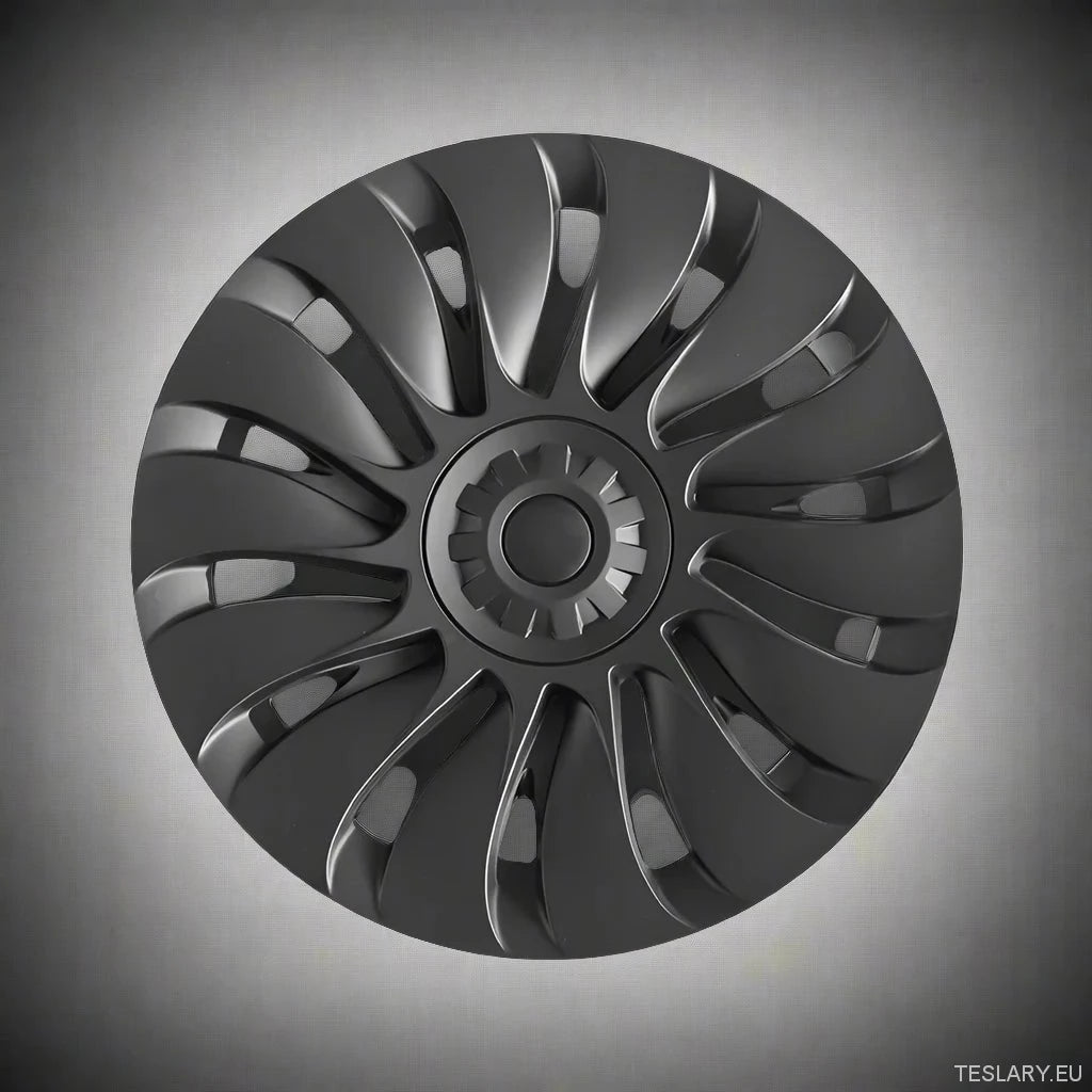 TESLA Y 19" FULL COVERAGE STORM HUBCAPS - MATTE BLACK - Tesla Shop Europe - TESLARY.IE Ireland - France boutique- Deutschland Geschäft- España comercio - Nederland winkel- TESLARY.IE