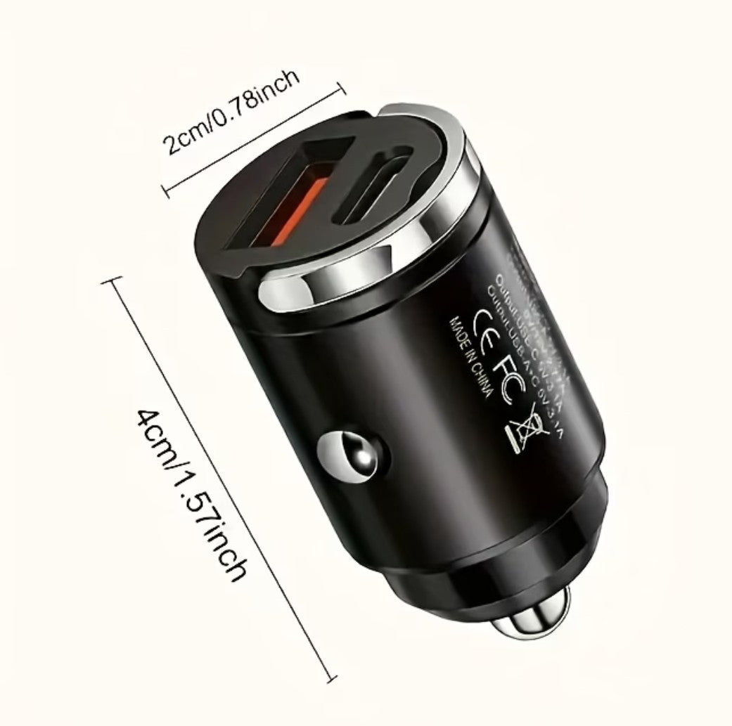 USB-C 12 VOLT Charger Adapter 100W Dual Port Metal Car Charger Fast Easy Universal Tesla , Byd, VW ID , Kia , MG - TESLARY Tesla Shop Accessories Europe Nederlands Dublin Cork Ireland Deutschland Espana Alicante France Italia