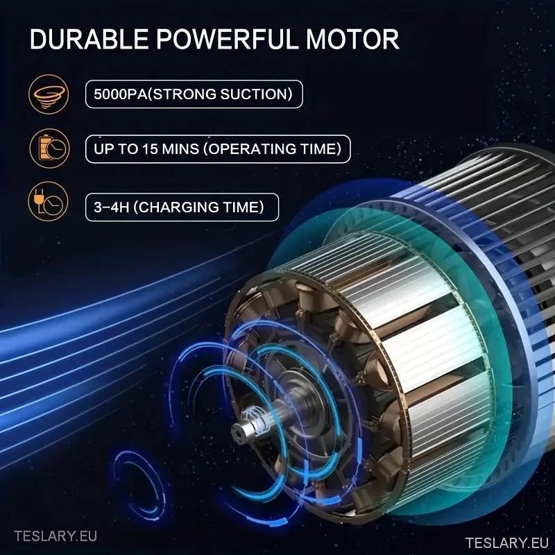 Vacuum Wireless High Power Suction with Attachments - Tesla Shop Europe - TESLARY.IE Ireland - France boutique- Deutschland Geschäft- España comercio - Nederland winkel- TESLARY.IE